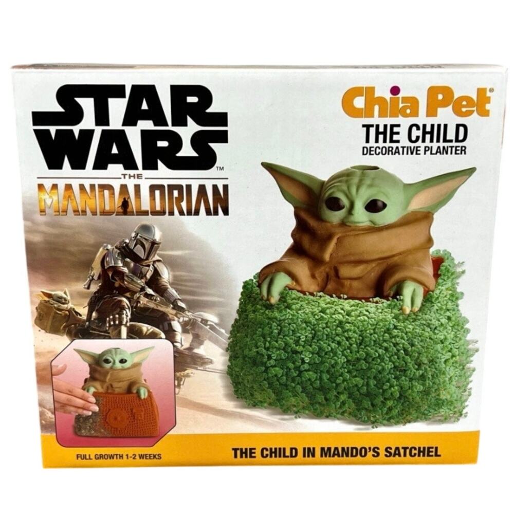 NEW Star Wars Baby Yoda Chia Pet the Mandalorian Pottery Planter NIB
